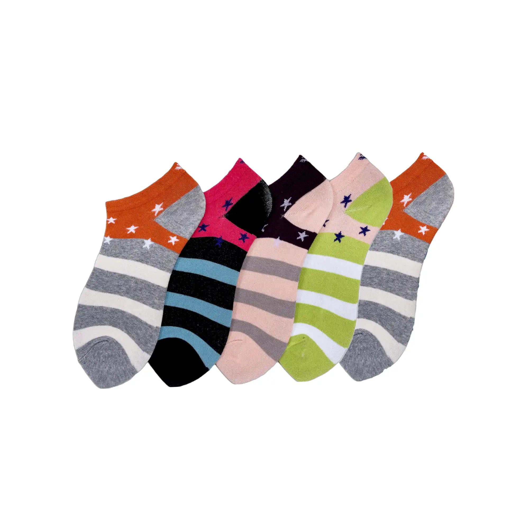 Young Wings Women's_Socks Multi Colour Cotton Fabric Design Free Size Low  Ankle Length Casual Wear Socks - Pack of 5, Style no. 6104-W1 – Cotstyle