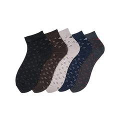 Young Wings Men's Multi Colour Cotton Fabric Design Ankle Length Socks - Pack of 5, Style no. 2712-M1