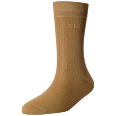 Men's Fine 6x1 Rib Monogram Standard Length Socks