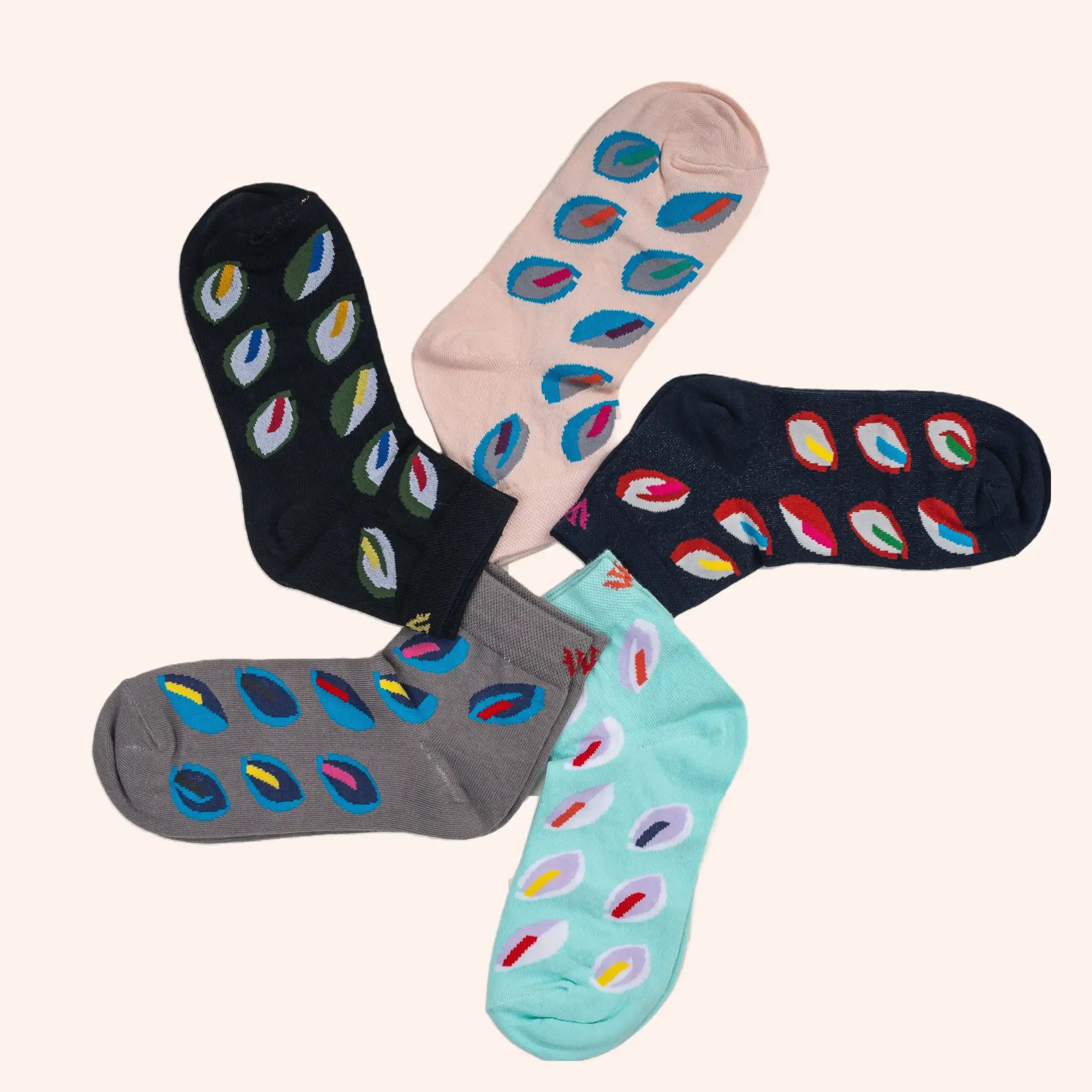 Young Wings Women's_Socks Multi Colour Cotton Fabric Solid Free